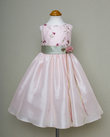 Elegant taffeta dress with delicate embroidery on the whole bodice. Fully lined.