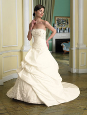 Strapless taffeta A-line gown