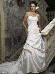 The exquisite beadwork only highlights this beautiful gathered asymmetrical wais
