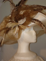Beige Pheasant Feather Hat