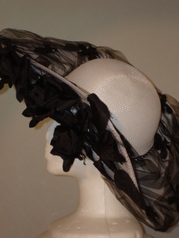 Black & White Hat with Rosettes