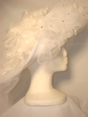 White Crystal Organza Hat