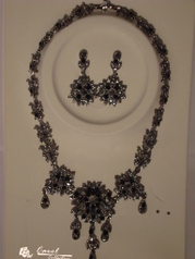 Grey Austrian Crystal Necklace & Earring Set