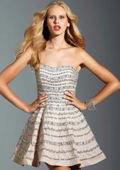 Striped A-Line cocktail dress by Terani Prom