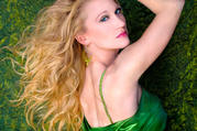 Green Rhinestone Bra Straps